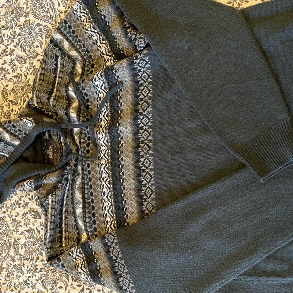 Buffalo David Bitton Charcoal Patterned Turtlenec… - image 3